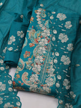 Neck Embroidered Cotton Blend Unstitched Suit With Dupatta